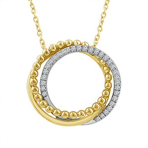Diamond Fashion Pendant 0.17 ct tw 10k Yellow Gold+10k White Gold