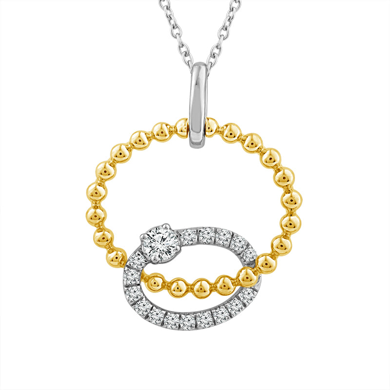 Diamond Fashion Pendant 0.25 ct tw 10k Yellow Gold+10k White Gold