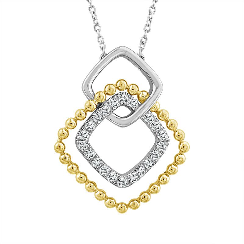 Diamond Fashion Pendant 0.25 ct tw 10k Yellow Gold+10k White Gold