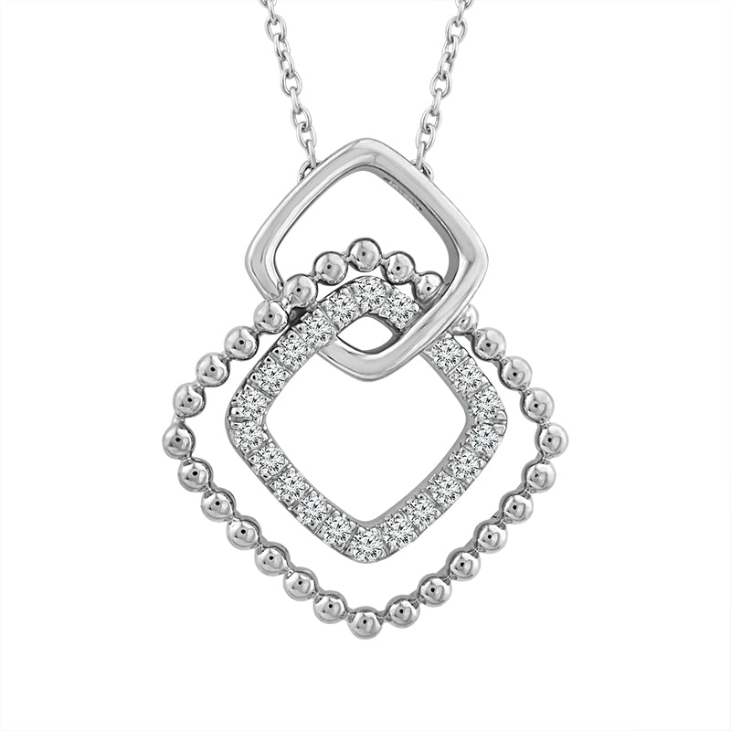 Diamond Fashion Pendant 0.25 ct tw 10k Yellow Gold+10k White Gold