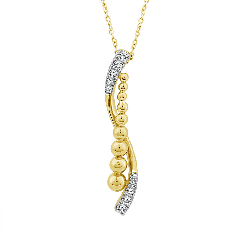 Diamond Fashion Pendant 0.20 ct tw 10k Yellow Gold+10k White Gold