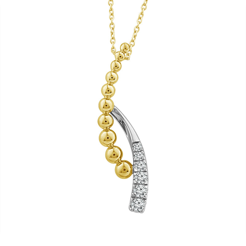 Diamond Fashion Pendant 0.25 ct tw 10k Yellow Gold+10k White Gold