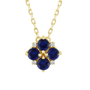 Diamond And Sapphire Fashion Pendant 0.025 ct tw 14k White Gold