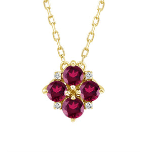 Diamond And Ruby Fashion Pendant 0.025 ct tw 14k White Gold