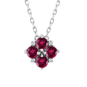 Diamond And Ruby Fashion Pendant 0.025 ct tw 14k White Gold