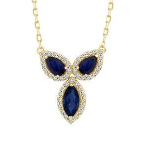Diamond And Sapphire Fashion Pendant 0.20 ct tw 14k White Gold