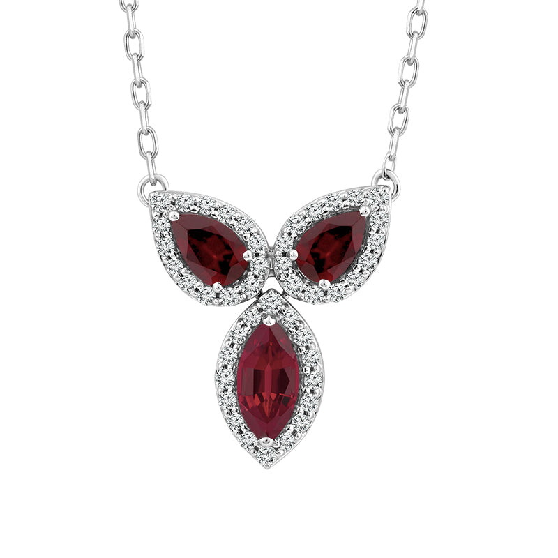 Diamond And Ruby Fashion Pendant 0.20 ct tw 14k Yellow Gold