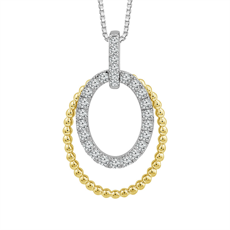 Diamond Fashion Pendant 0.50 ct tw 10k White Gold+10k Yellow Gold