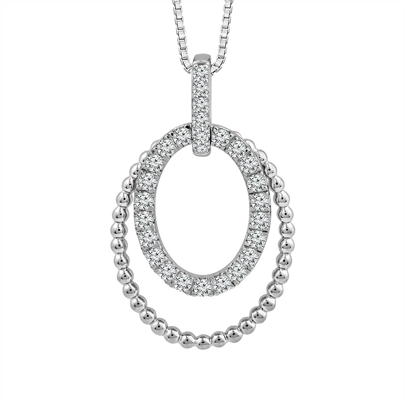 Diamond Fashion Pendant 0.50 ct tw 10k White Gold+10k Yellow Gold
