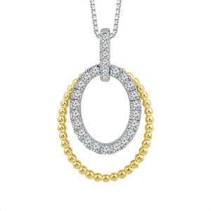 Diamond Fashion Pendant 0.50 ct tw 10k White Gold+10k Yellow Gold