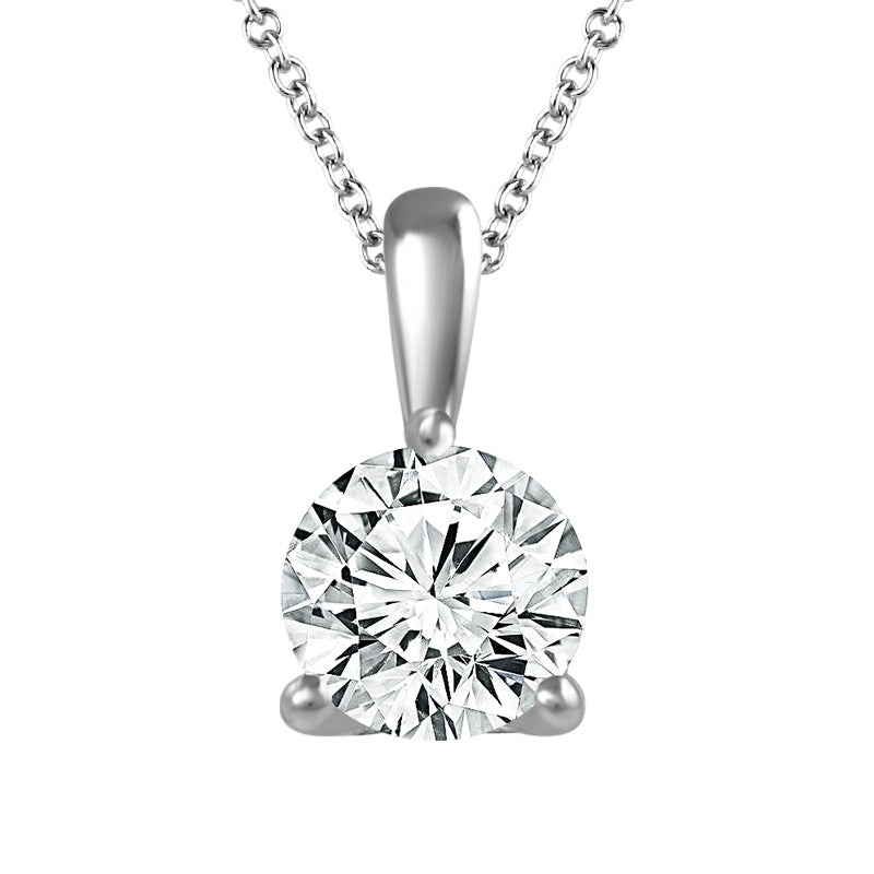 Diamond Solitaire Pendant 0.50 ct tw 14k White Gold