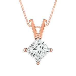 Diamond Solitaire Pendant 0.50 ct tw 14k White Gold