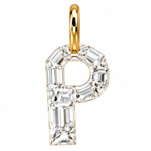 14K Gold Diamond Initial Pendant