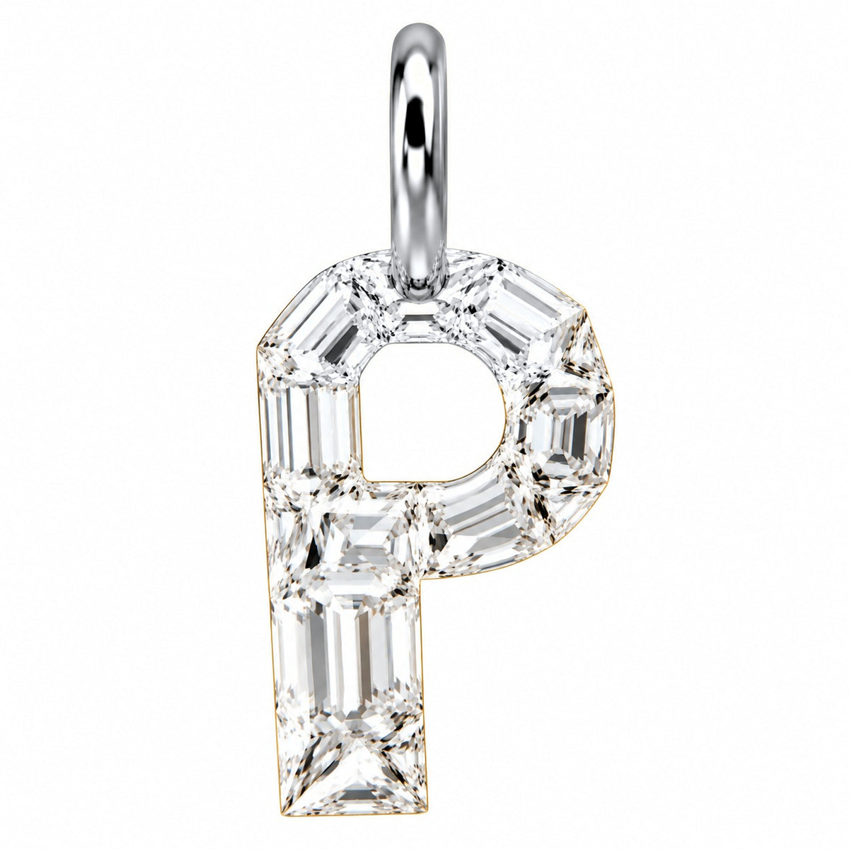 14K Gold Diamond Initial Pendant