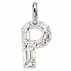 14K Gold Diamond Initial Pendant
