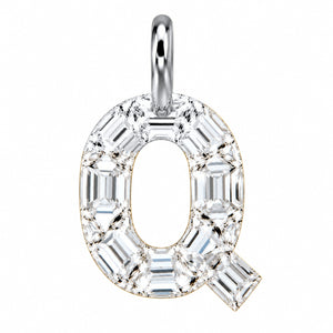 14K Gold Diamond Initial Pendant