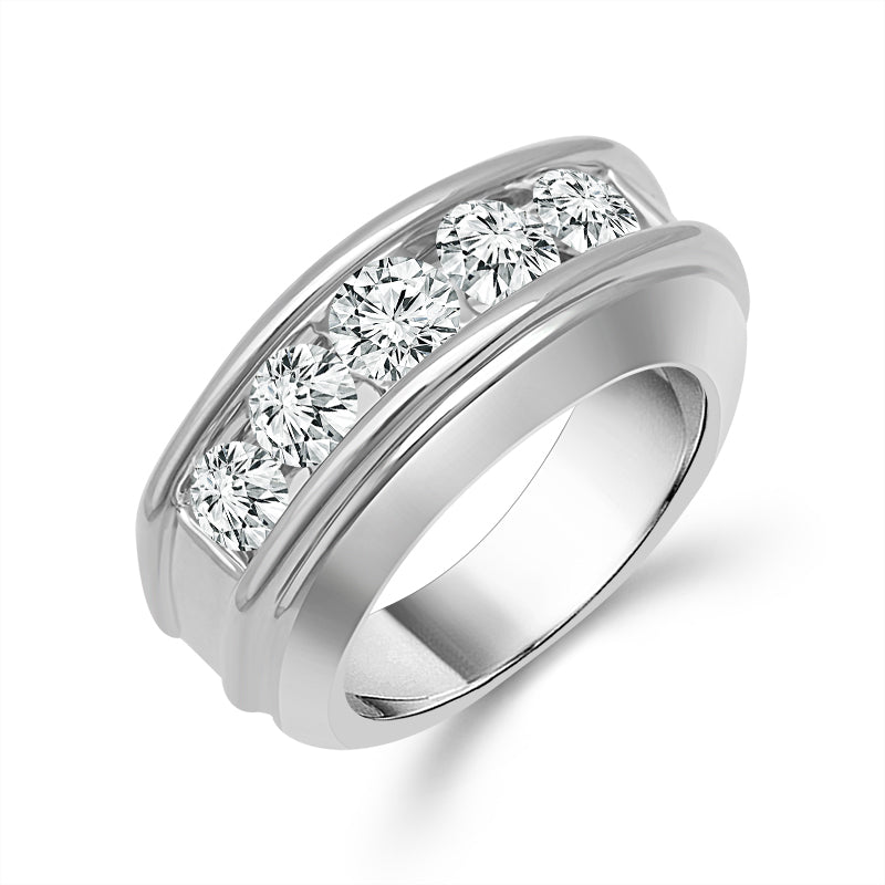 Diamond Mens Ring 1 ct tw 14k White Gold