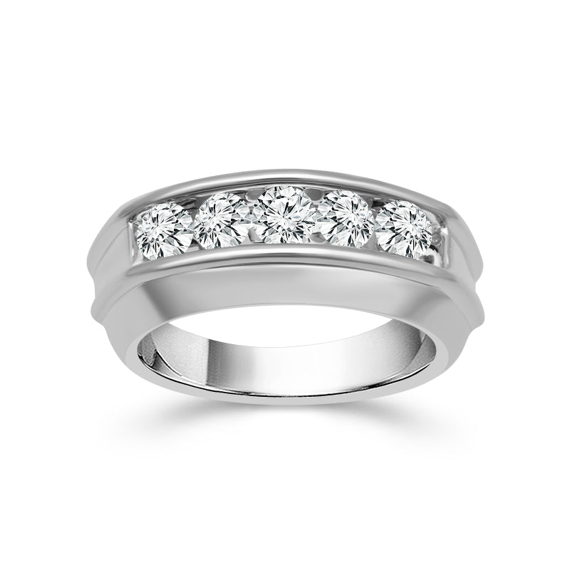 Diamond Mens Ring 1 ct tw 14k White Gold