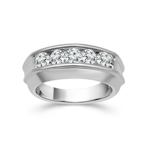Diamond Mens Ring 1 ct tw 14k White Gold