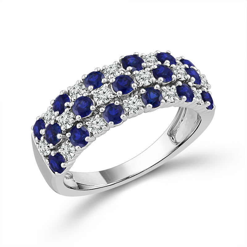 Diamond And Sapphire Band 0.50 ct tw 14K White Gold