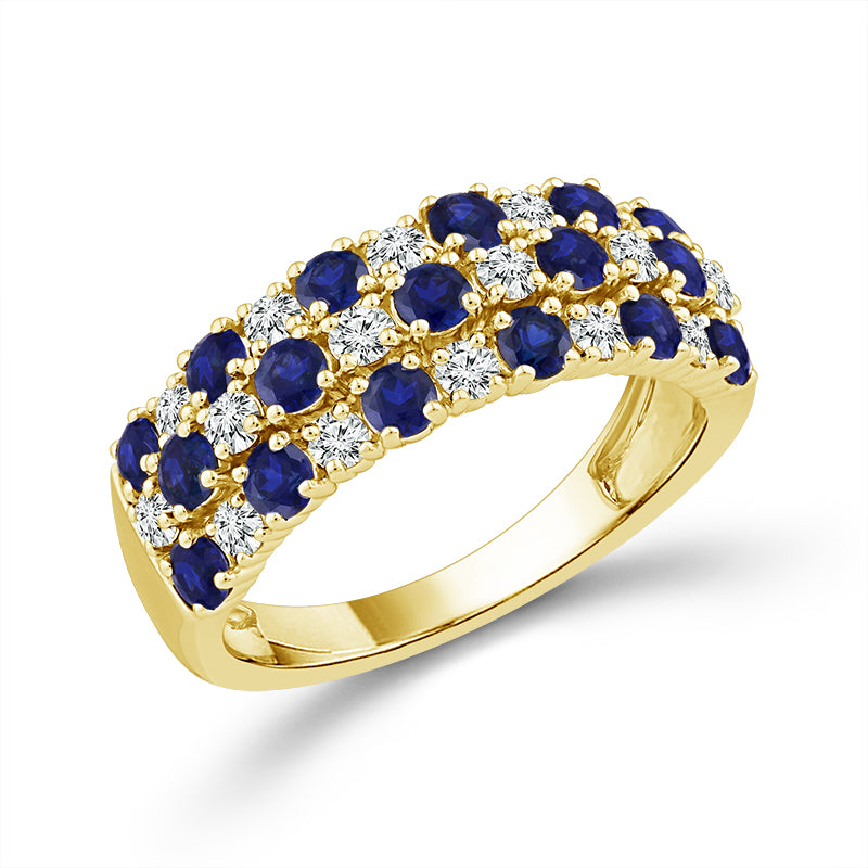Diamond And Sapphire Band 0.50 ct tw 14K White Gold