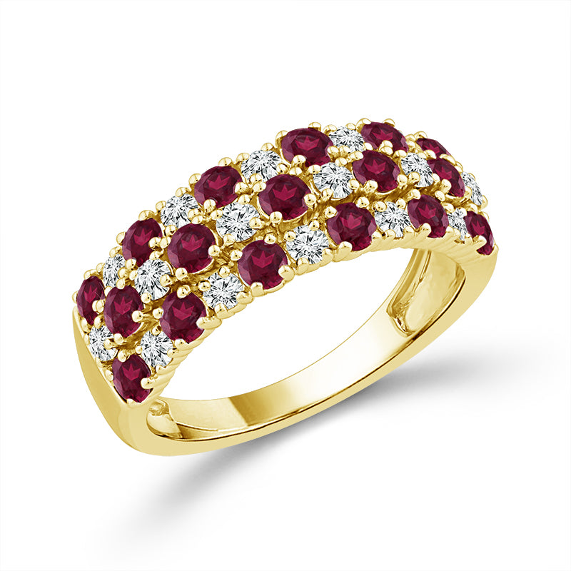 Diamond And Ruby Band 0.50 ct tw 14K Yellow Gold