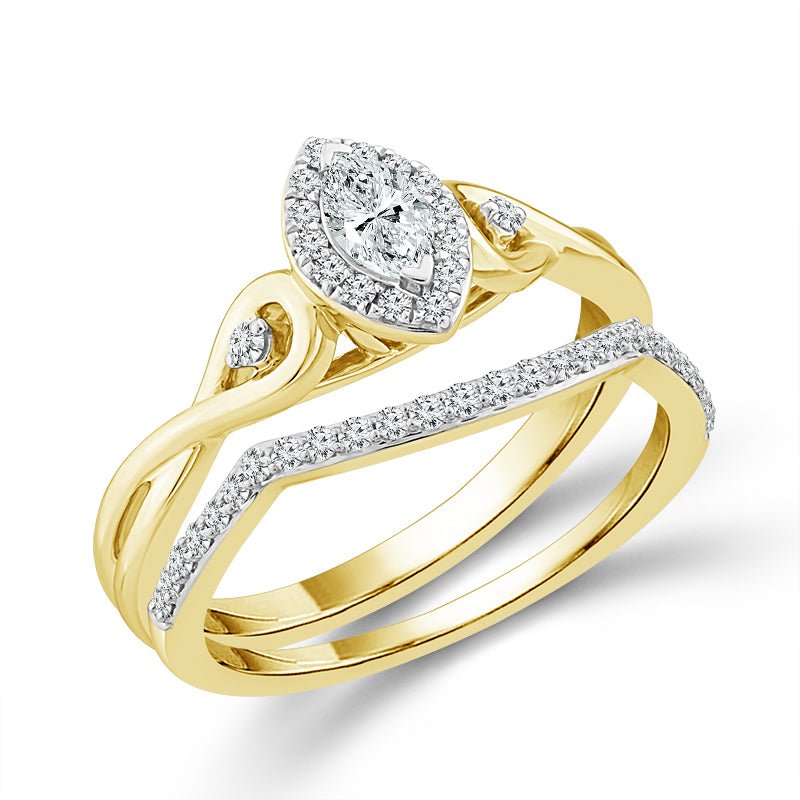 Diamond Bridal Set 0.40 ct tw 10k Yellow Gold