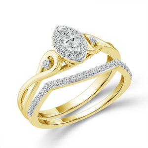 Diamond Bridal Set 0.40 ct tw 10k Yellow Gold