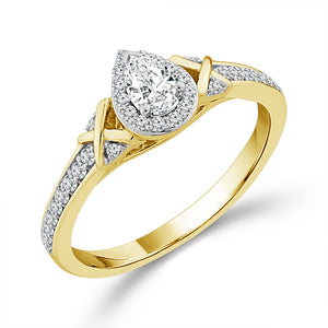 Diamond Bridal Set 0.50 ct tw 10k Yellow Gold