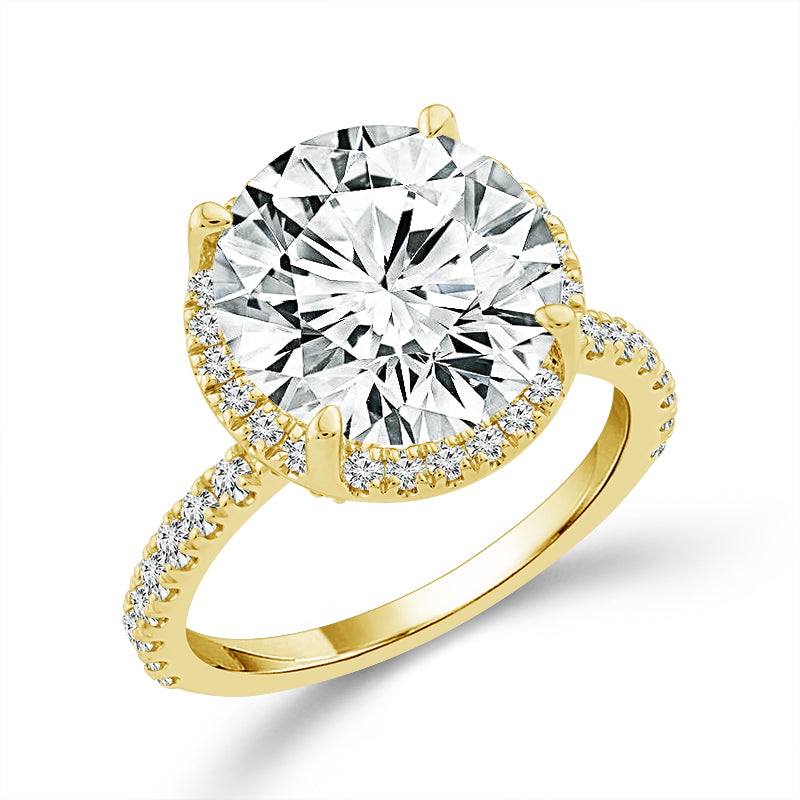 Diamond Bridal Set 1 ct tw Center Round 14k Yellow Gold