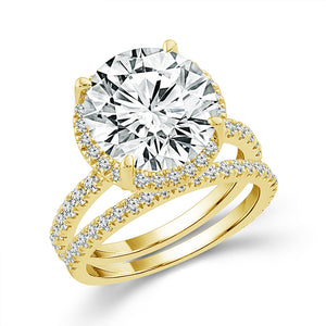 Diamond Bridal Set 1 ct tw Center Round 14k Yellow Gold