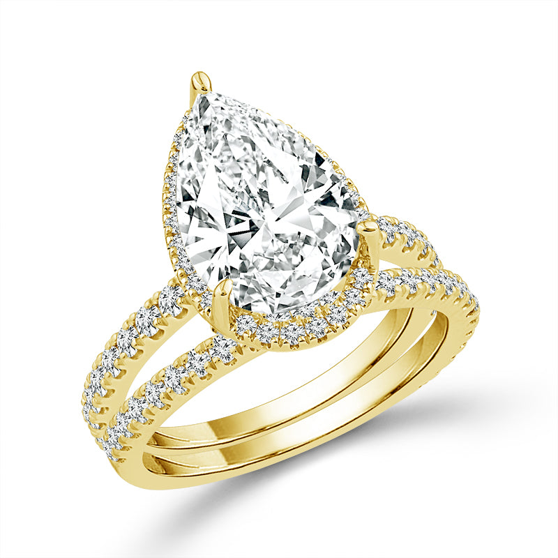 Diamond Bridal Set 1 ct tw Center Pear 14k White Gold