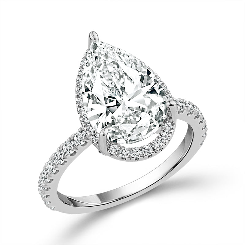 Diamond Bridal Set 1 ct tw Center Pear 14k White Gold