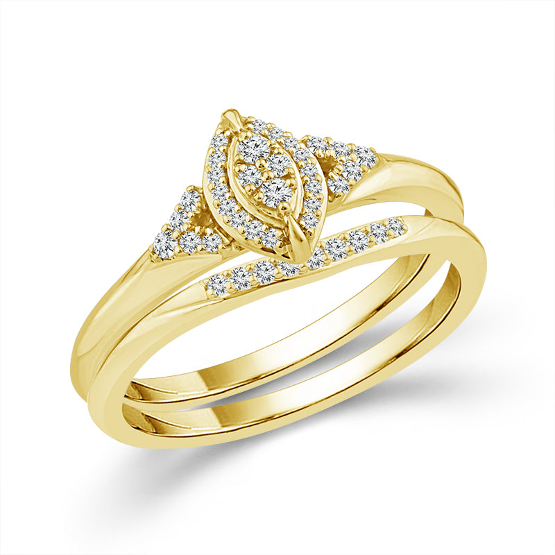 Diamond Bridal Set 0.17 ct tw 10k Yellow Gold