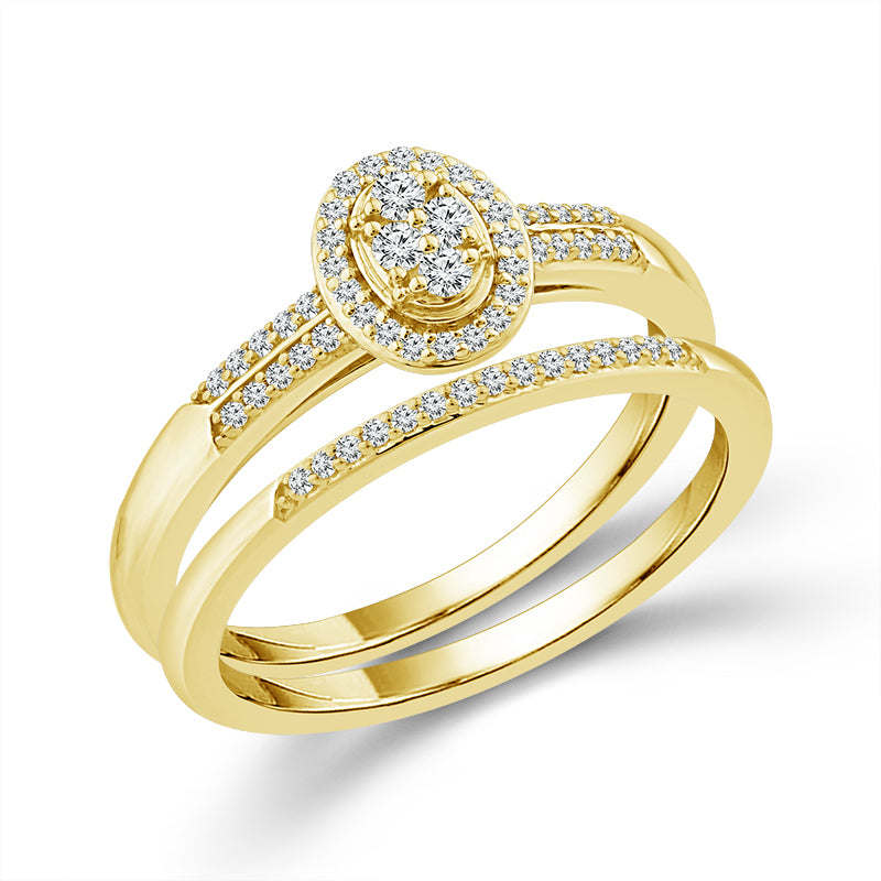Diamond Bridal Set 0.20 ct tw 10k Yellow Gold
