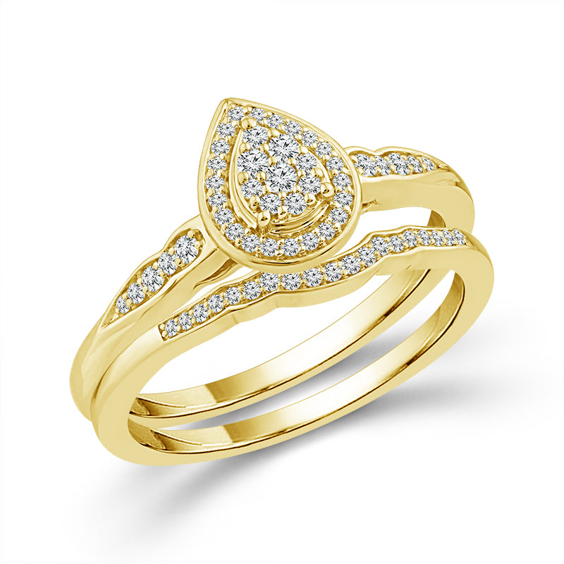 Diamond Bridal Set 0.20 ct tw 10k Yellow Gold