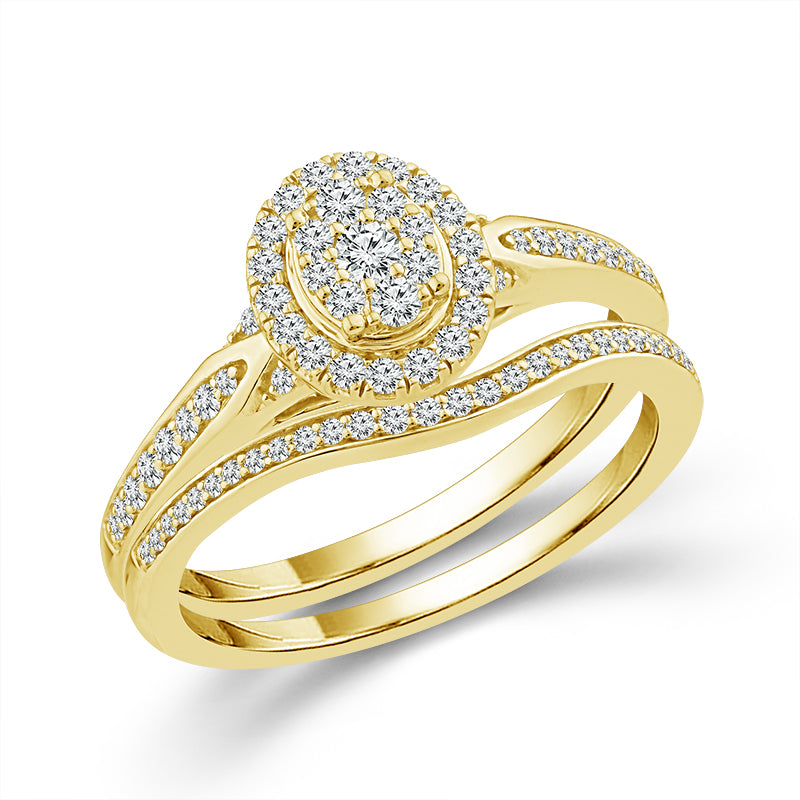 Diamond Bridal Set 0.40 ct tw 10k Yellow Gold