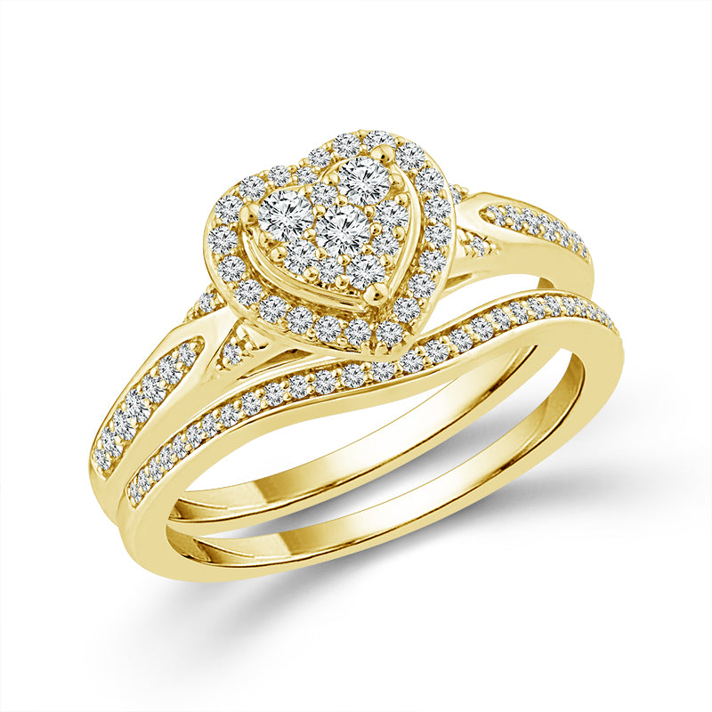 Diamond Bridal Set 0.40 ct tw 10k Yellow Gold