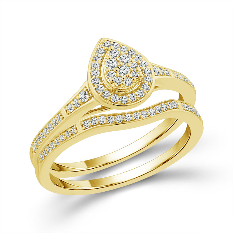 Diamond Bridal Set 0.33 ct tw 10k Yellow Gold