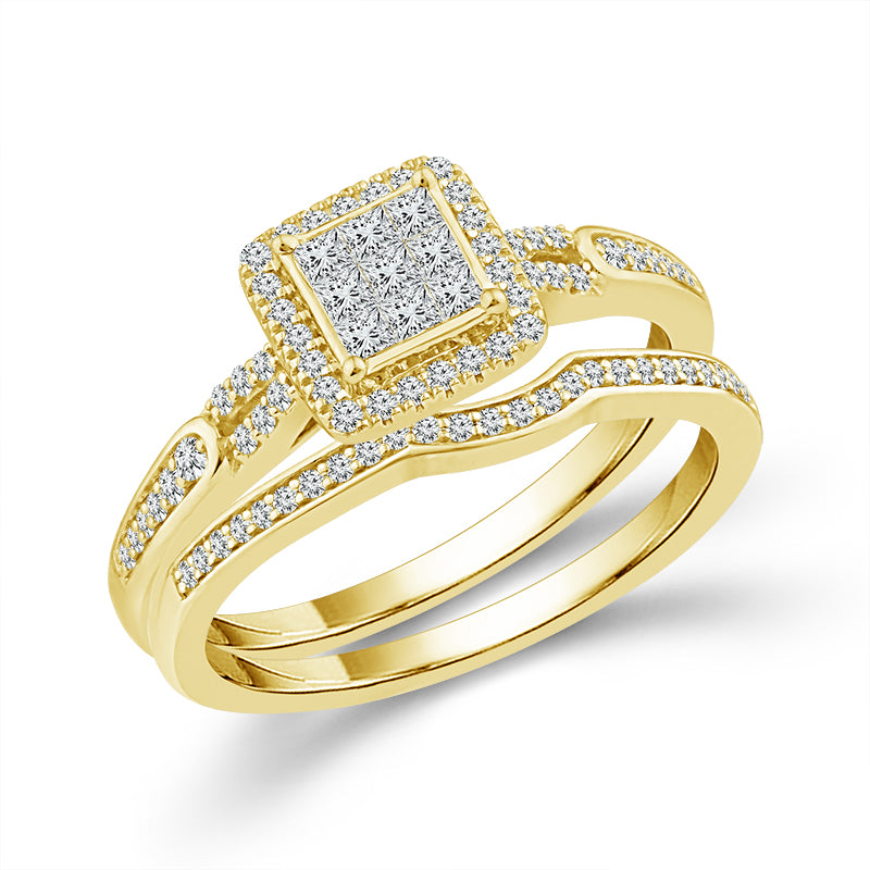 Diamond Bridal Set 0.40 ct tw 10k Yellow Gold