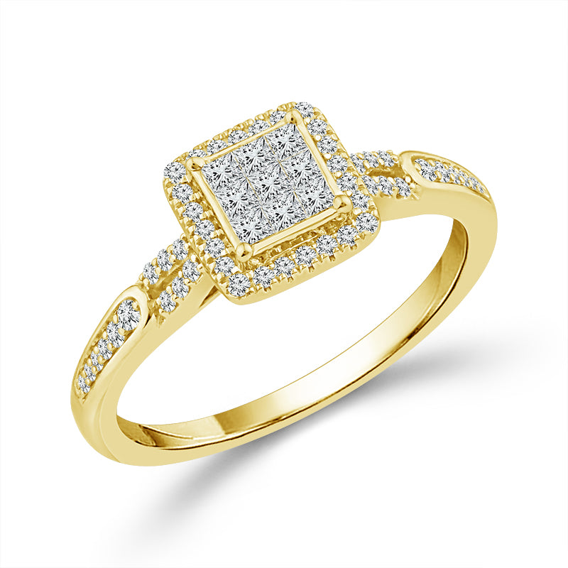 Diamond Bridal Set 0.40 ct tw 10k Yellow Gold