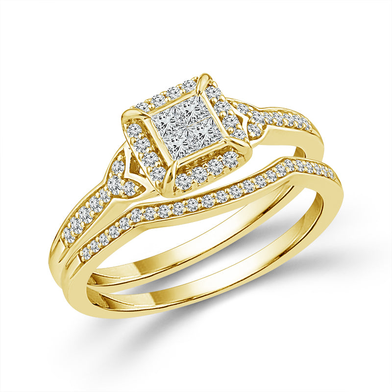 Diamond Bridal Set 0.40 ct tw 10k Yellow Gold