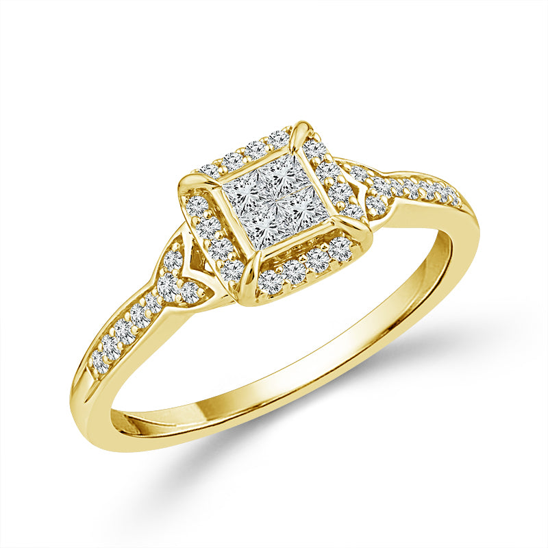 Diamond Bridal Set 0.40 ct tw 10k Yellow Gold