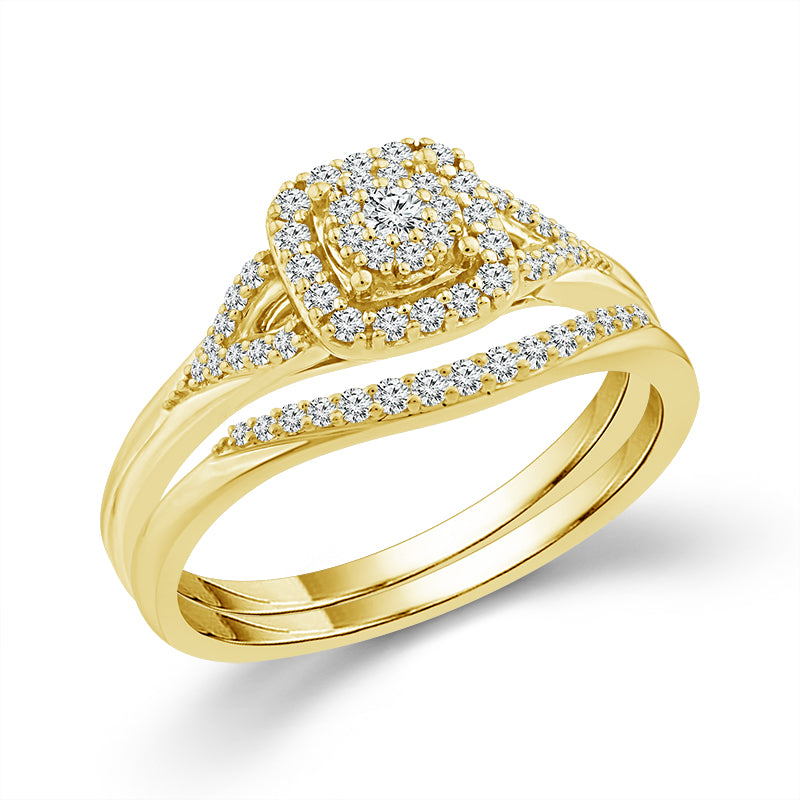 Diamond Bridal Set 0.33 ct tw 10k Yellow Gold