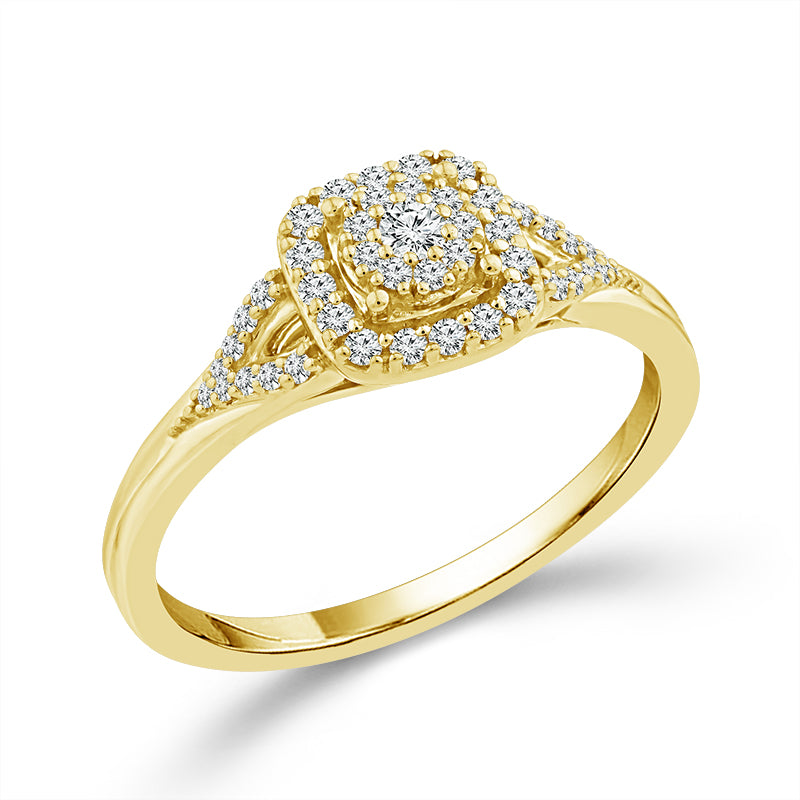 Diamond Bridal Set 0.33 ct tw 10k Yellow Gold