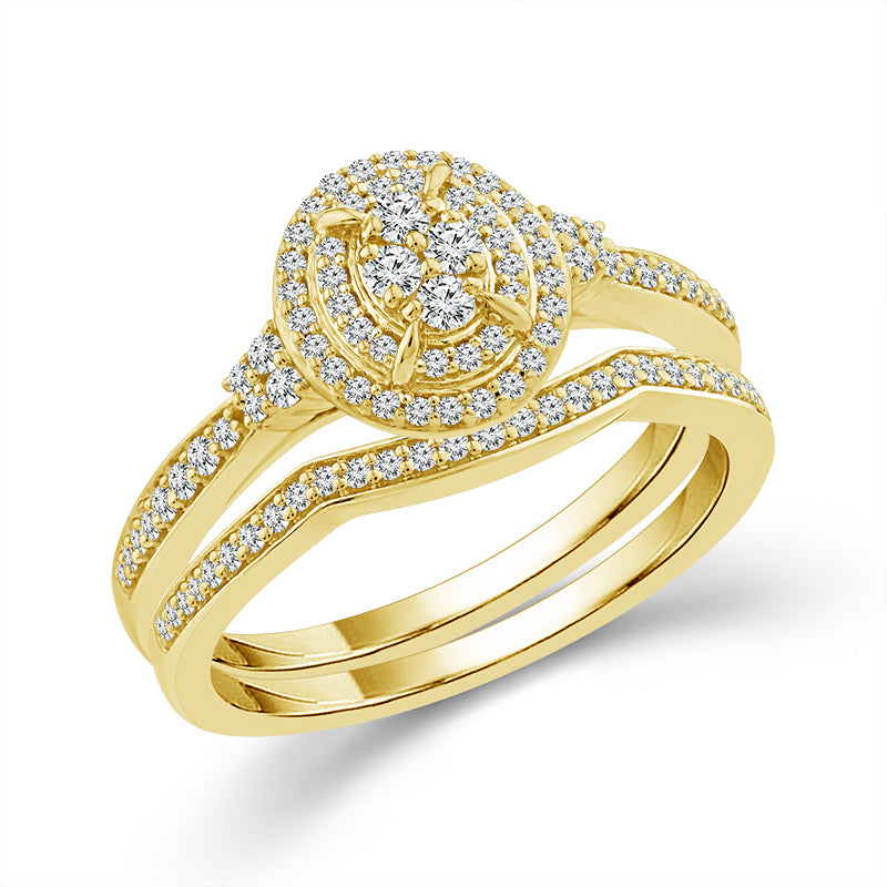 Diamond Bridal Set 0.40 ct tw 10k Yellow Gold