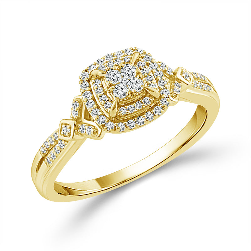 Diamond Bridal Set 0.33 ct tw 10k Yellow Gold