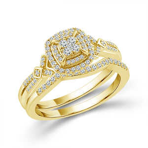 Diamond Bridal Set 0.33 ct tw 10k Yellow Gold
