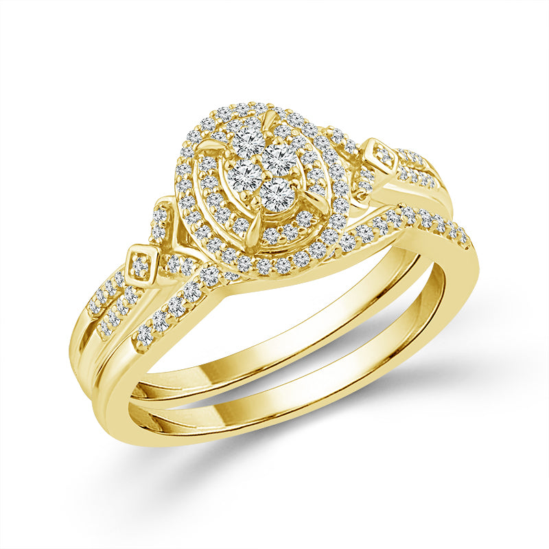 Diamond Bridal Set 0.33 ct tw 10k Yellow Gold