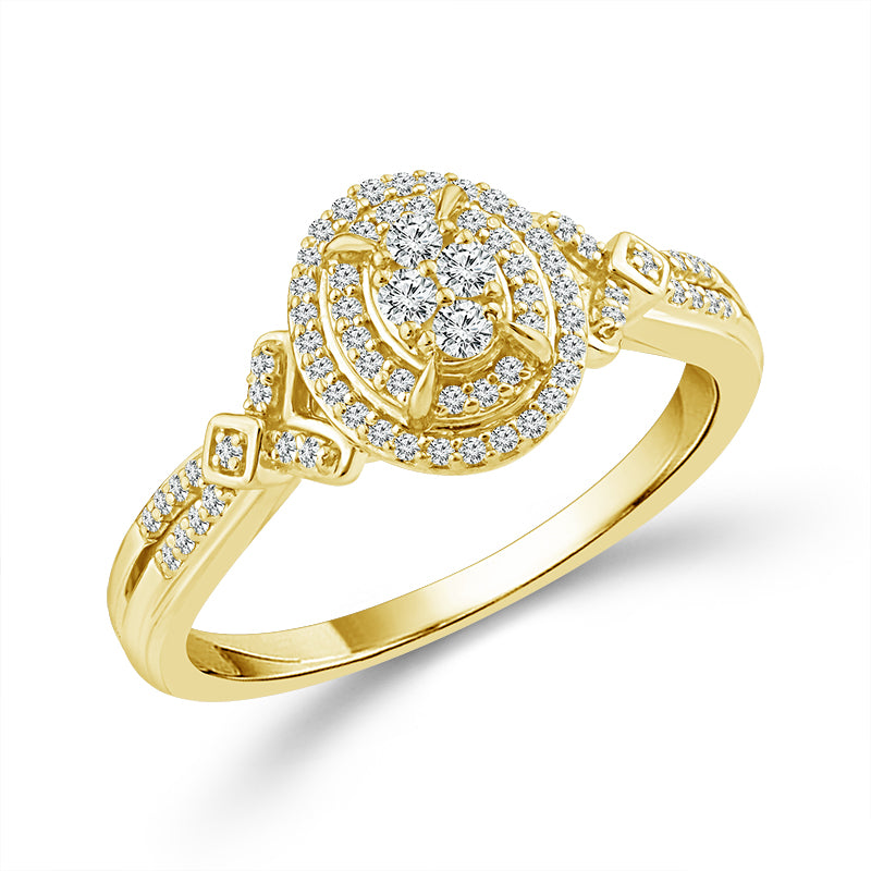 Diamond Bridal Set 0.33 ct tw 10k Yellow Gold